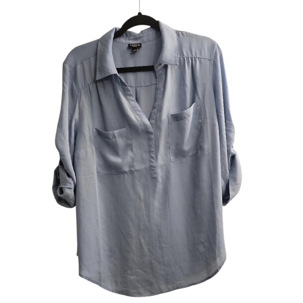 Torrid Harper Collared 3/4 Sleeve Blouse. size 1